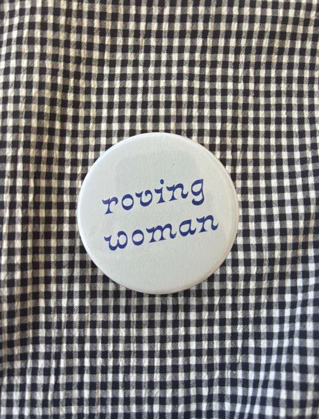 Roving Woman Riso Button