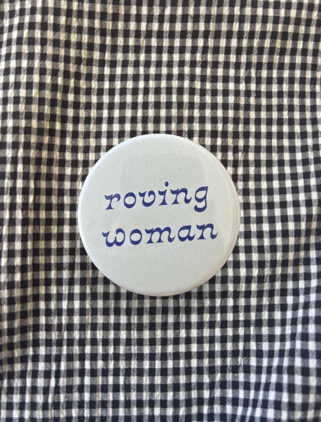 Roving Woman Riso Button