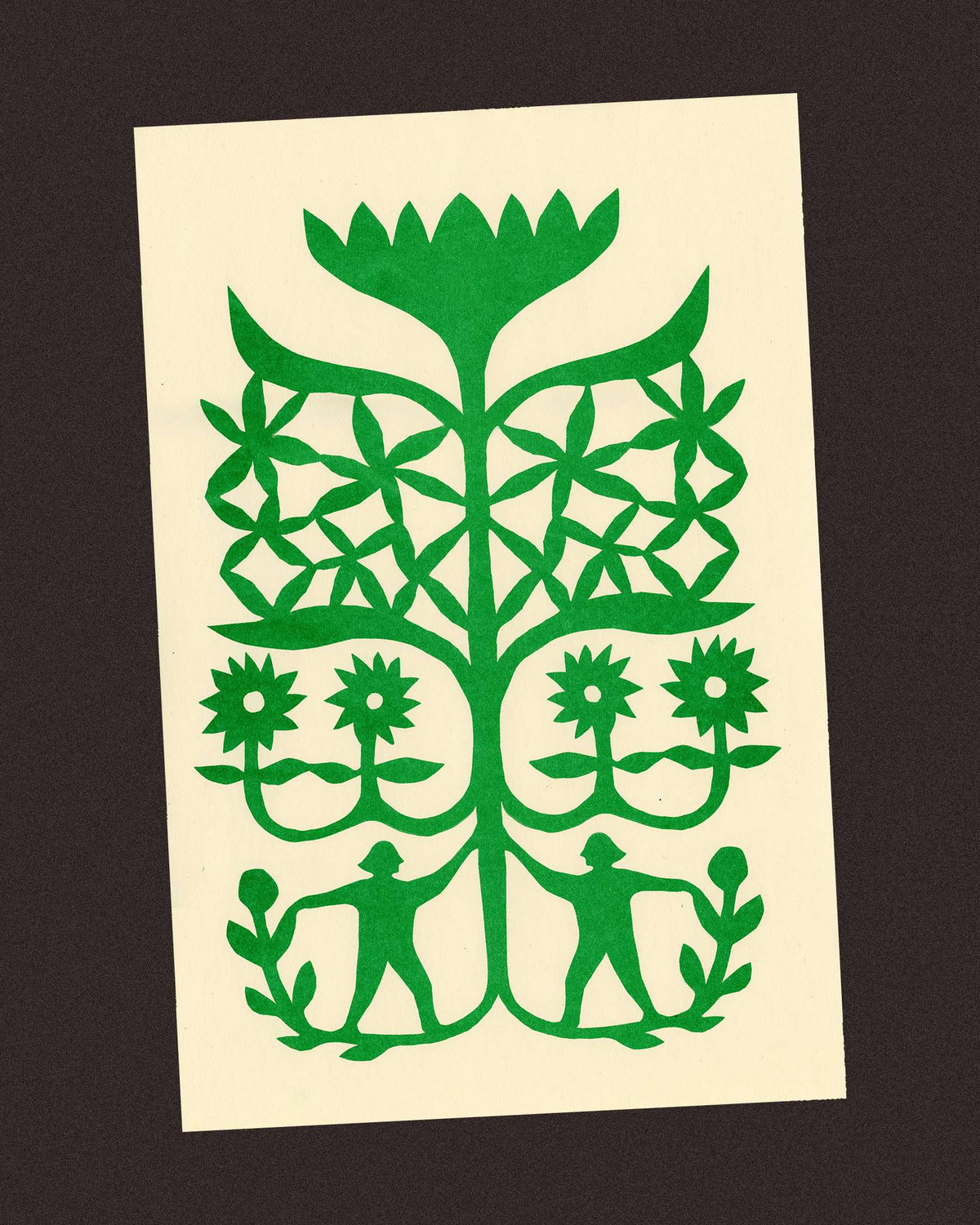 Folk Paper Cut Print