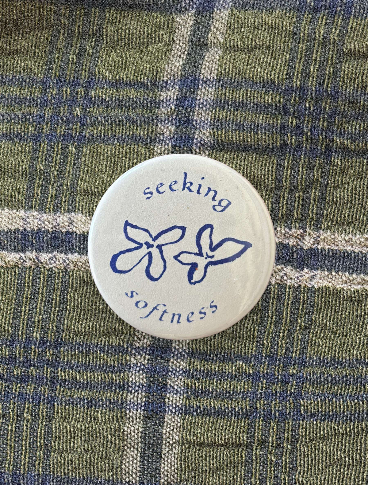 Seeking Softness Riso Button